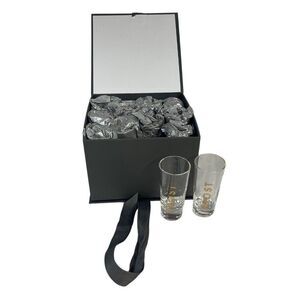 Set Of 12 Hallmark "Prost" Shot Glasses In Gift Box Ribbon Wedding Shower Gift